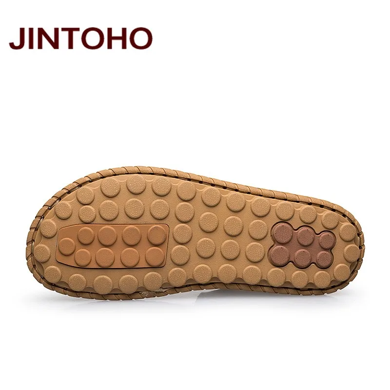 Новинка 2016 Летние кожаные мужские сандалии JINTOHO брендовые высококачественные из