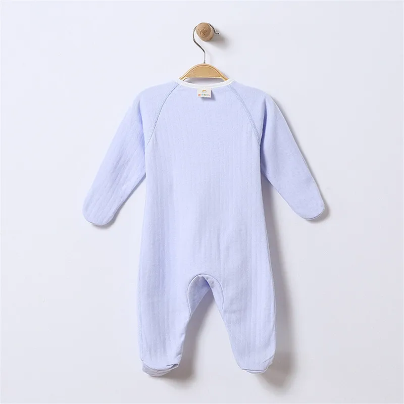 -Baby Clothes Footed Pajamas with Mitten Cuffs Blet Closure 100% Cotton Solid Color Soft Cute Baby Footies Sleepers 0-6 Months |