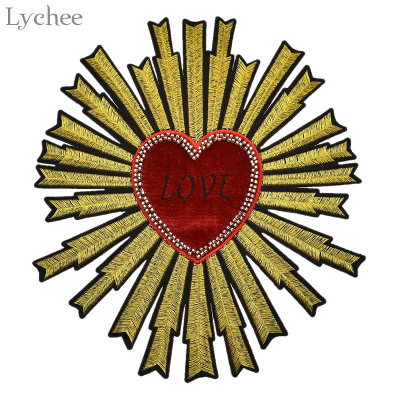 Вышивка Lychee нашивка в форме сердца блестящие нашивки ручной работы для одежды
