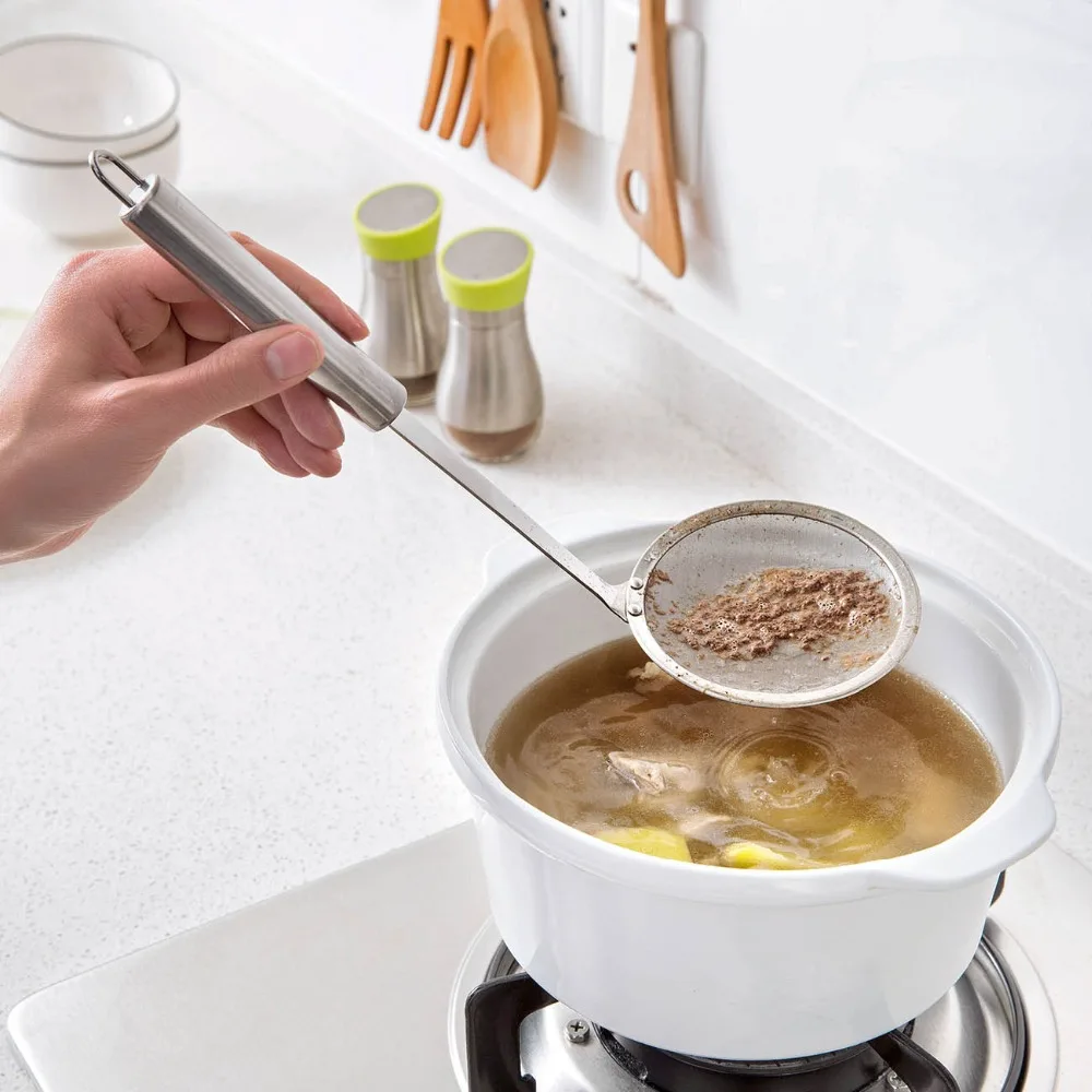 Colander Spoon Stainless Steel Filter Oil Grid Scoop Kitchen Skimmer Oil-Frying Cooking Accessories | Дом и сад