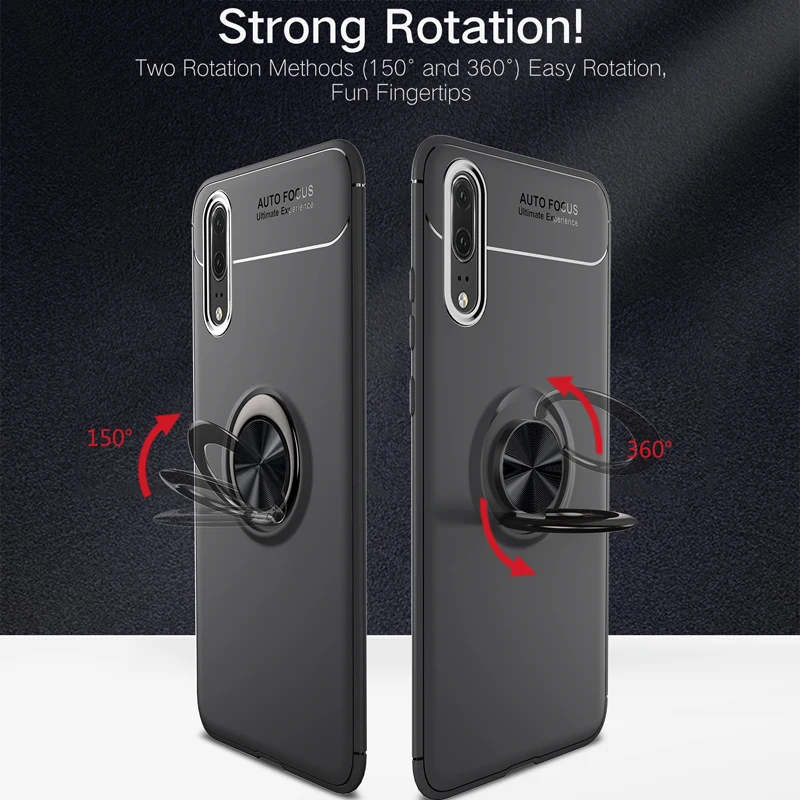 For Huawei P20 Pro Case Magnetic Finger Ring Holder Cover Lite Soft Silicone TPU Back | Мобильные телефоны и аксессуары
