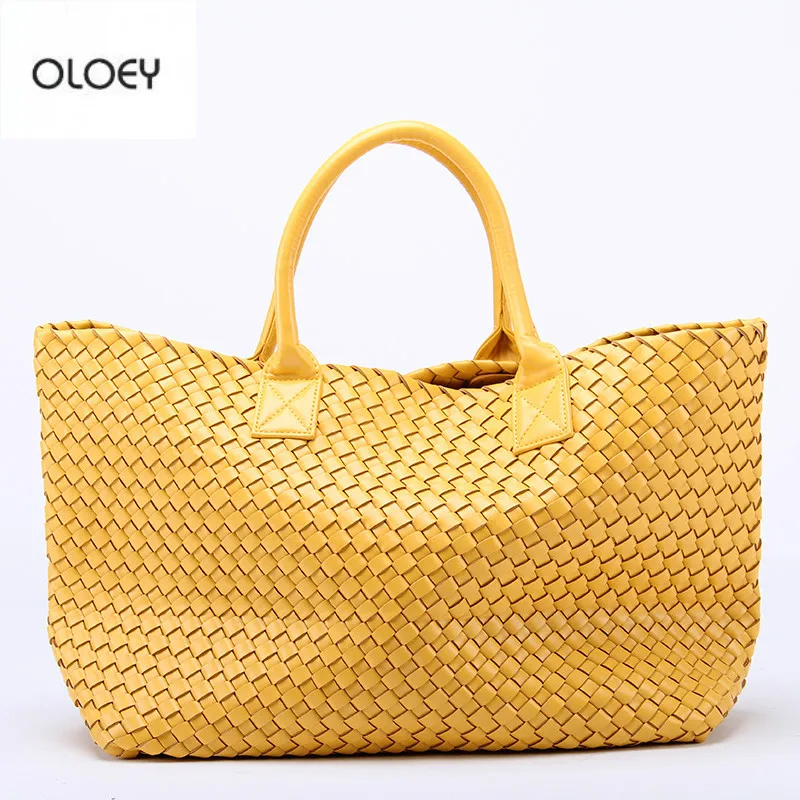 OLOEY, новые тканые сумки, имитация овчины, звезда, сумка на плечо, Большая вместительная сумка-мешок, тканая сумка-тоут, женские кожаные сумки