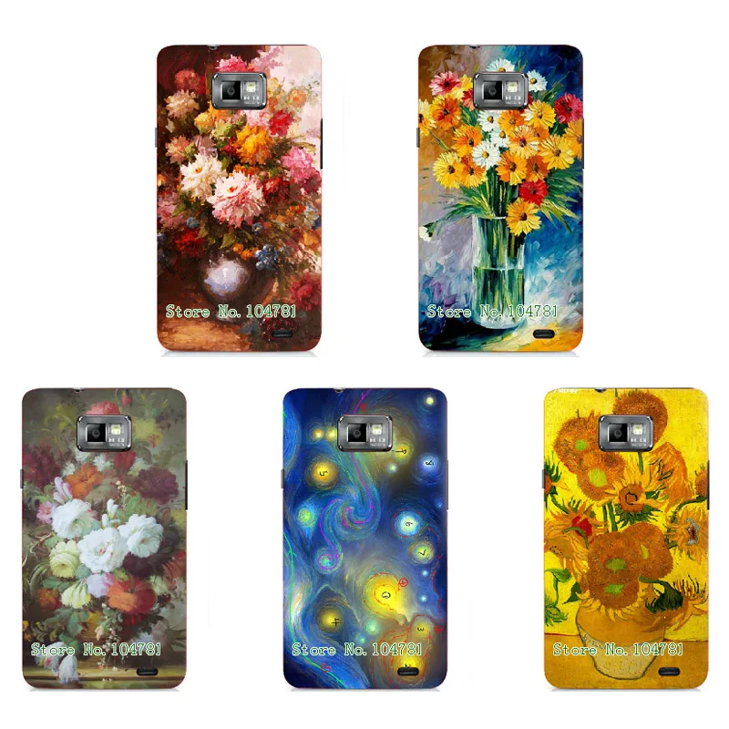 Vcustom Brilliant 2017 холст Цветочная масляная живопись Дизайн Белый твердый пластиковый чехол для Samsung Galaxy S II I9100 на.