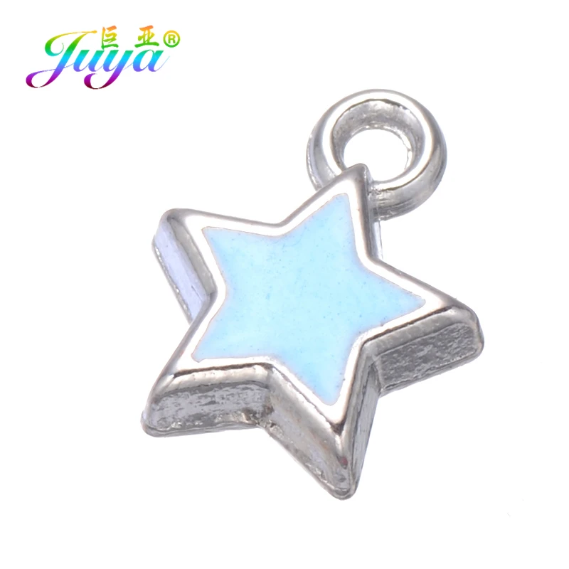 50 Pieces As Photo Juya DIY Small Enamel Charms Wholesale HandiCraft Evil Eye Love Heart Star Resin Charms For Women Kids Fashion Bijoux Making - Окраска металла: 50 Pieces As Photo