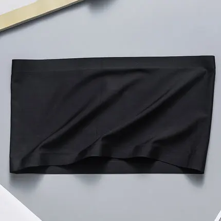 seamless black Summer Women Modal Bandeau Top Solid Breathable Strapless Bra Bandeau Soft Seamless Women Casual Tank Crop Tops - Цвет: seamless black