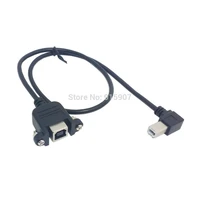 chenyang right angled 90 degree usb b type male to female extension cable with screws for panel mount 50cm 100cm