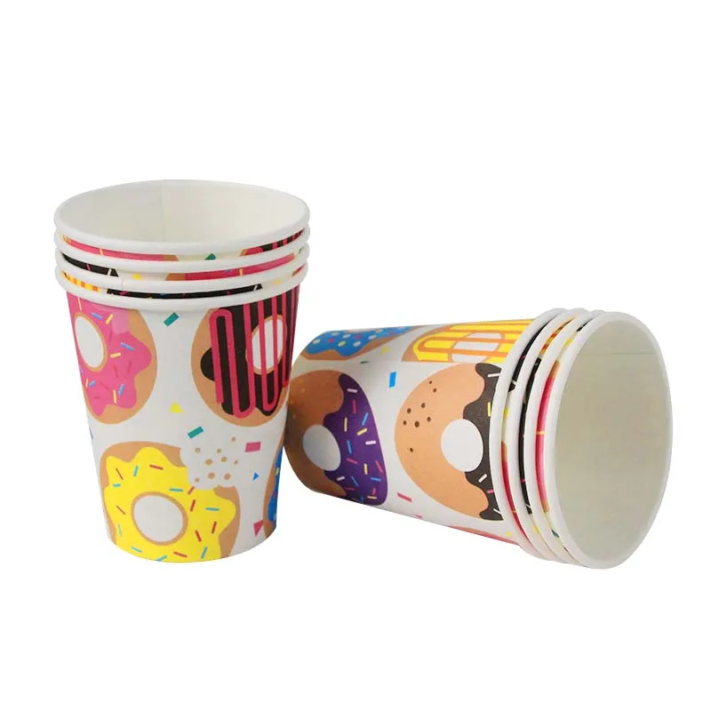 Happy День рождения украшения дети поставки пончик вечерние шар пластины чашки