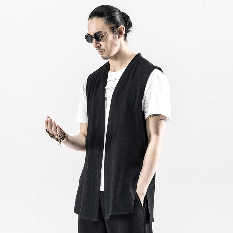 

Men jacket sleeveless male jacket Japanese streetwear KZ2008