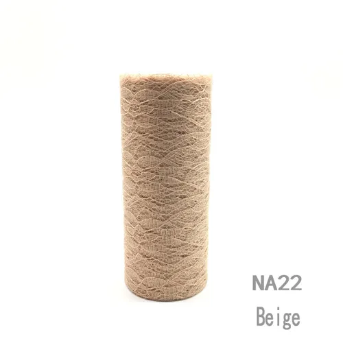 NA22Beige 15 см 10 ярдов кружева тюль рулон одежды шитье и свадебное украшение из ткани лента на стул для вечеринки лук настольная дорожка украшения - Цвет: NA22Beige