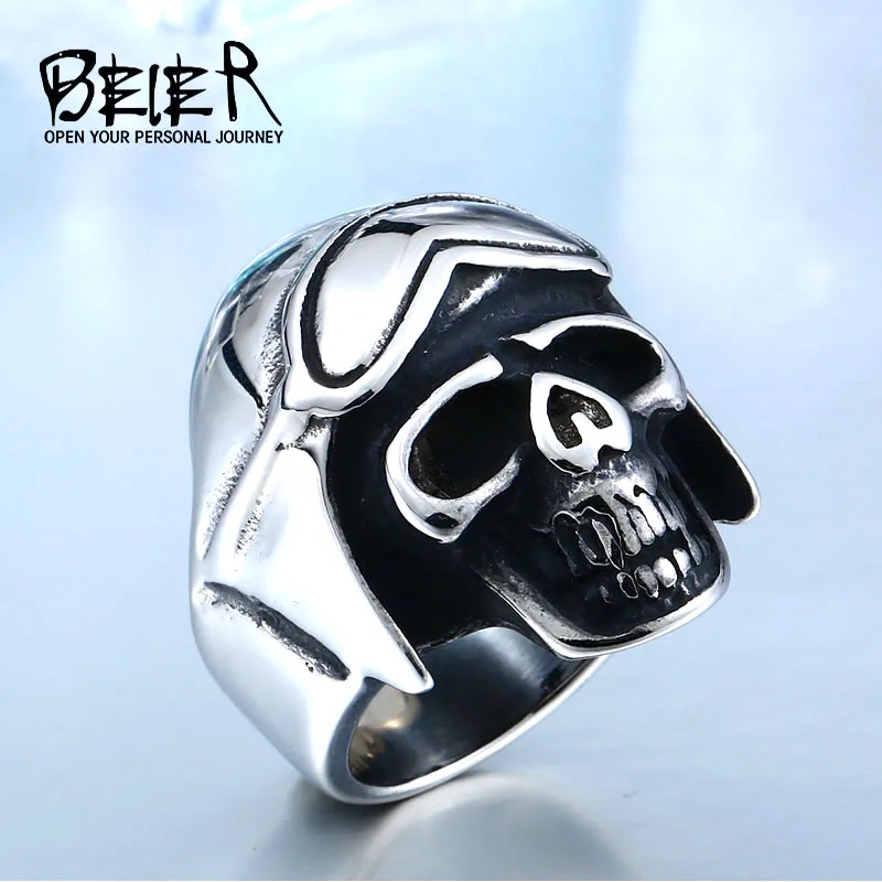 Байер оптовая продажа нержавеющей Мотоцикл Байкер Череп Панк человека кольцо BR