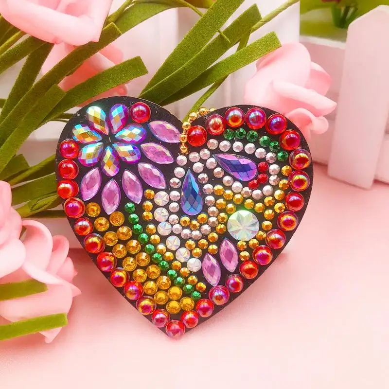 

5pcs DIY Diamond Painting Keychain Full Drill Love Bag Hanging Ornaments Special Shaped Diamond Embroidery Cross Stitch