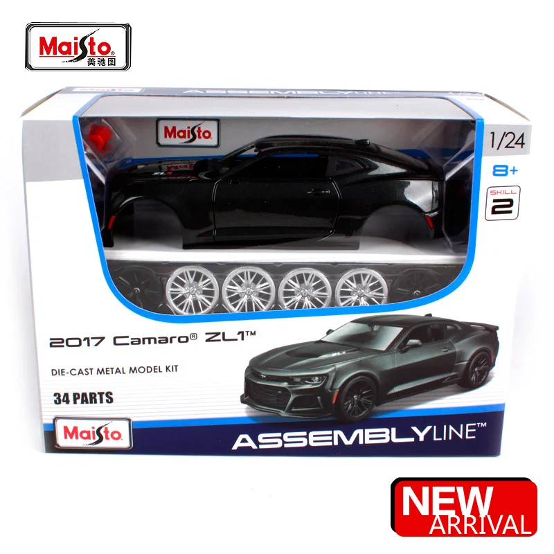 Maisto 1:24 2017 camaro zl 1 сборка серого автомобиля литье под давлением 203*83*56 мм 34 детали