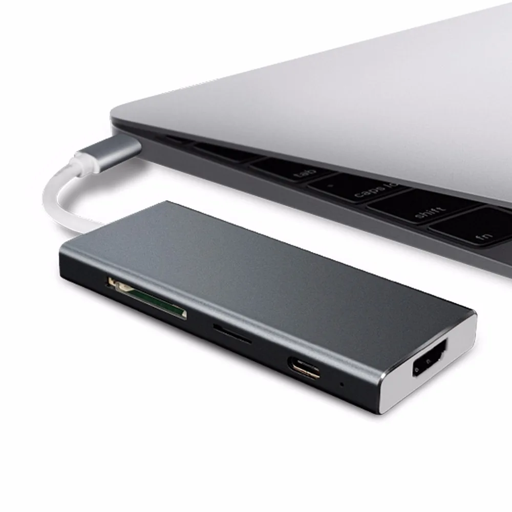Thunderbolt 3 USB C 1 Type к HDMI 4K 30Hz USB3.0 концентратор TF SD карта 5IN1 кабель мини адаптер для Macbook