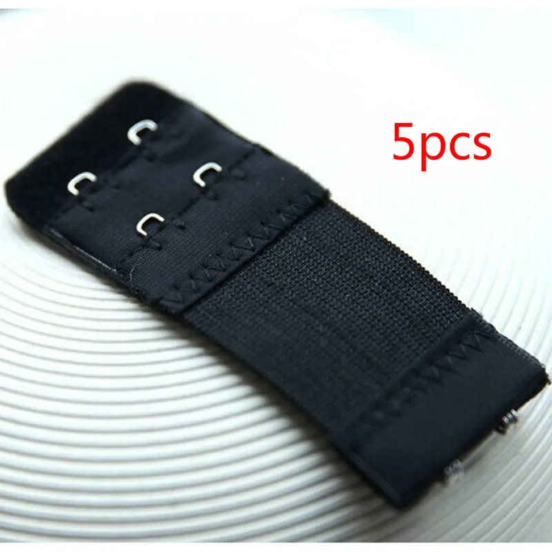 black 5pcs 1/3/5 PcsWomen 2 ряда 2 крючка бюстгальтер расширитель бюстгальтеры туфли с ремешком и пряжкой нижнее белье швейные инструменты Аксессуары для нижнего белья - Цвет: black 5pcs