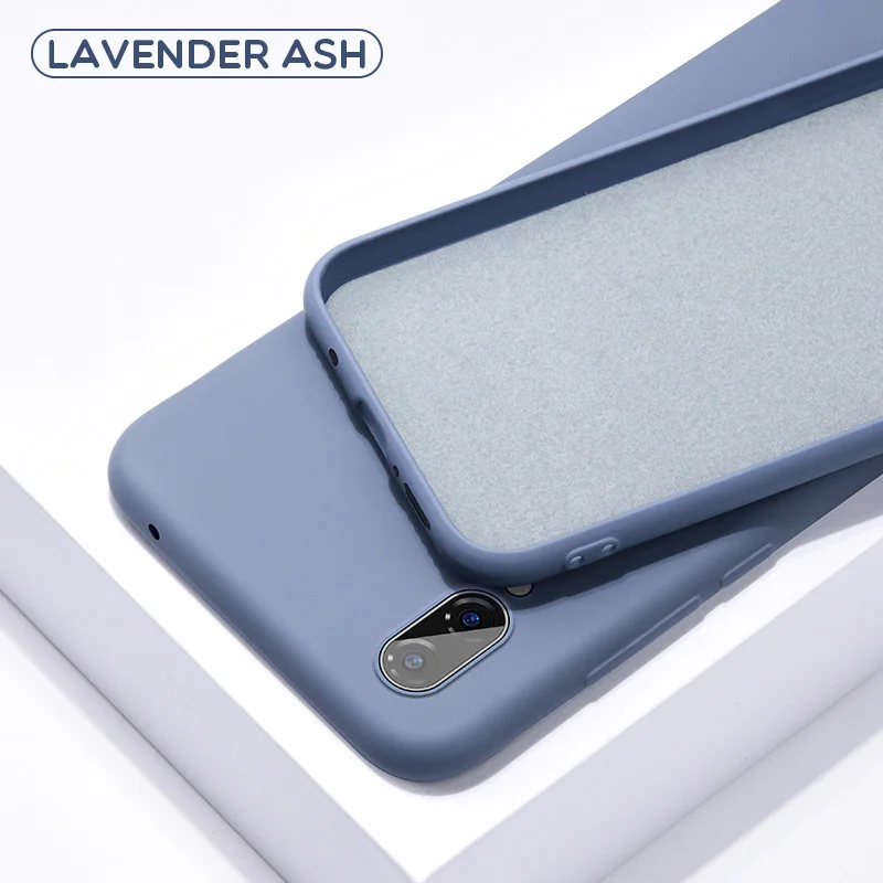 Lavender Мягкая накладка из жидкого силикона чехол для samsung Galaxy A10 A20 A30 A40 A50 A70 A20E J4 J6 J8 A6 Note8 9 10 S8 S9 S10 плюс S10e - Цвет: Lavender