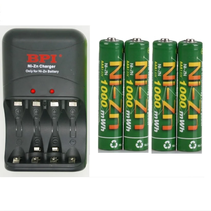4 Pcs1.6v 1000mWh мАч aaa перезаряжаемый аккумулятор nizn Ni Zn 1 5 v с шт. АА ААА зарядное