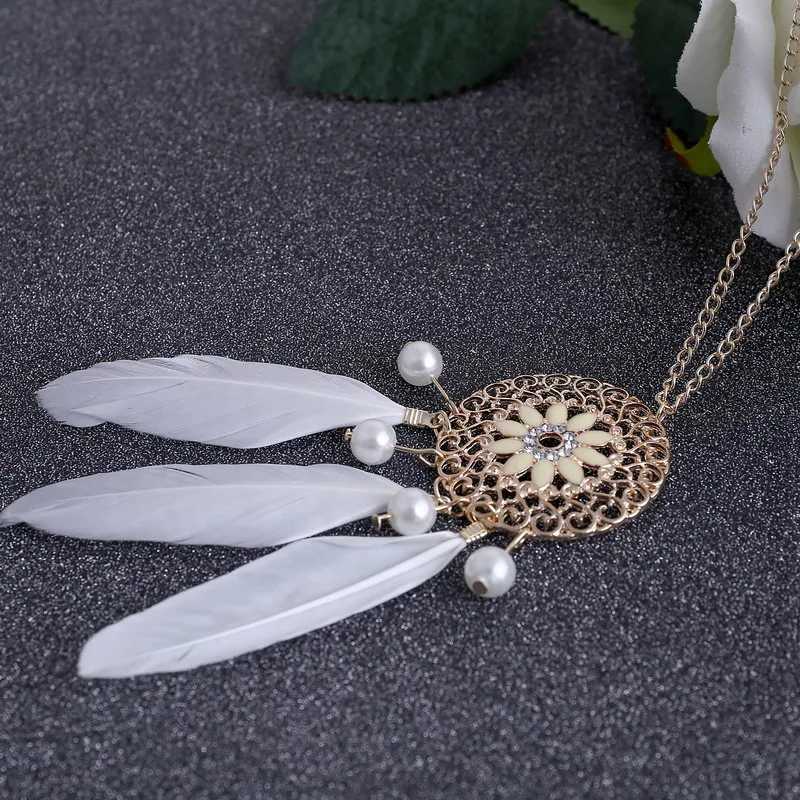 Бежевый Опал Камень Мечта Поймать Сеть Подвеска Ожерелье Для Женщин Белый/Синий