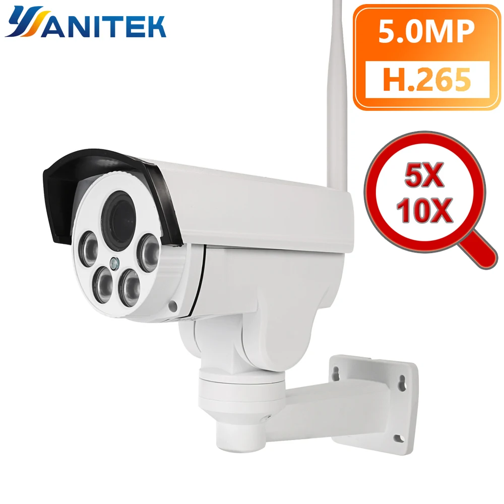 5MP 2MP 5X 10X оптический зум Wifi ip-камера PTZ Bullet наружная 1080P беспроводная ИК Ночная Onvif Аудио CCTV ip-камера ONVIF 64GB карта