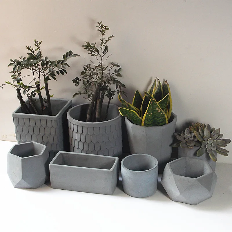 Круглый цементный цветочный горшок силиконовая форма квадратный горшечный