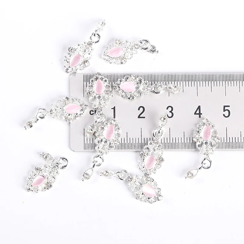 10 шт 3D аксессуары для ногтей металлический Серебряный кулон ноготь дизайн