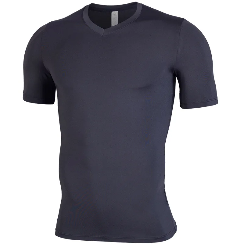 Мужская быстросохнущая эластичная компрессионная футболка с коротким рукавом