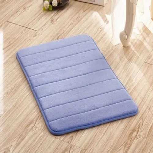 Dark Blue 40x60 см мягкий чистый цвет простой абсорбирующий Мягкий пены памяти коврик для ванной комнаты Душ коралловый абсорбирующий воды бархатный коврик нескользящий - Color: Dark Blue