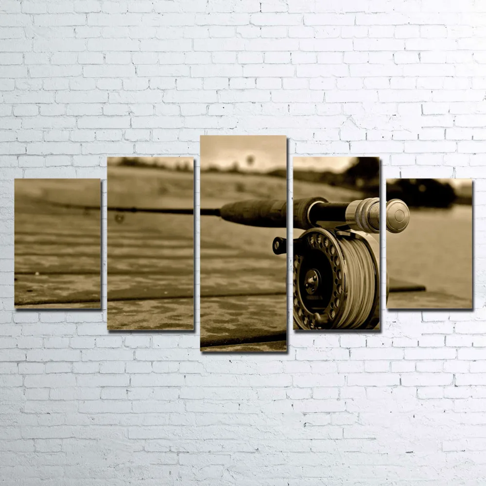 Муха Рыбалка 1 5 шт холст для гостиной|5 piece canvas|5 piecescanvas |