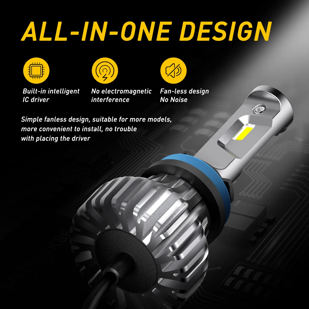 AUXITO H7 светодиодный H4 светодиодный лампы H9 H11 H8 9005 9006 9007 фар автомобиля 12 V авто фары для Chevrolet Cruze Captiva Aveo Орландо Тракс