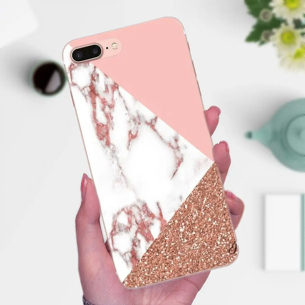 Гранит Розовый Белый мрамор текстура для Galaxy A3 A5 A7 On5 On7 2015 2016 2017 Grand Alpha G850 Core2 Prime S2