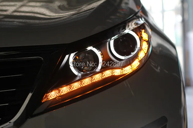 По EMS для KIA SPORTAGE R 2012-2013 V1 HID xenon светодиодный головной светильник/налобный светодиодный дневной светильник runnibg+ ангельские глазки halo
