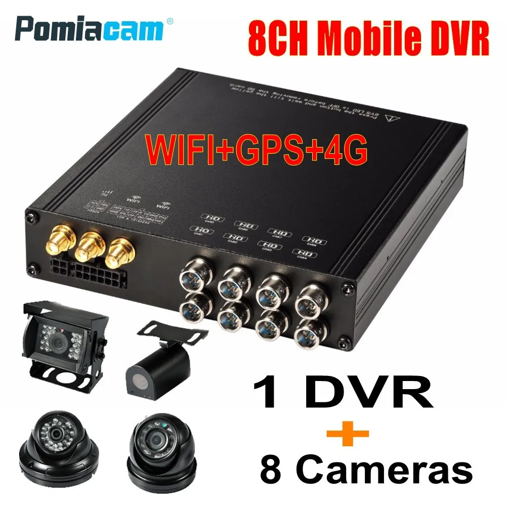 DHL HDVR8085 8CH HDD Мобильный DVR gps wifi g-сенсор 3g 4G мобильный видеорегистратор MDVR видео система записи с 8 шт 1080P камер
