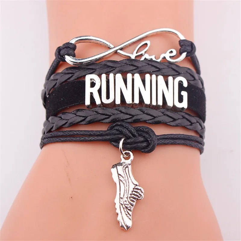Бесконечность любовь для бега браслет Шарм и браслеты спортивные женские