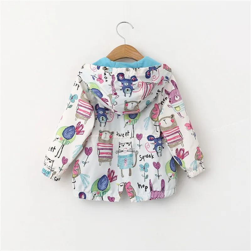 2018 Брендовая верхняя одежда с принтом для девочек сезон осень весна детский плащ