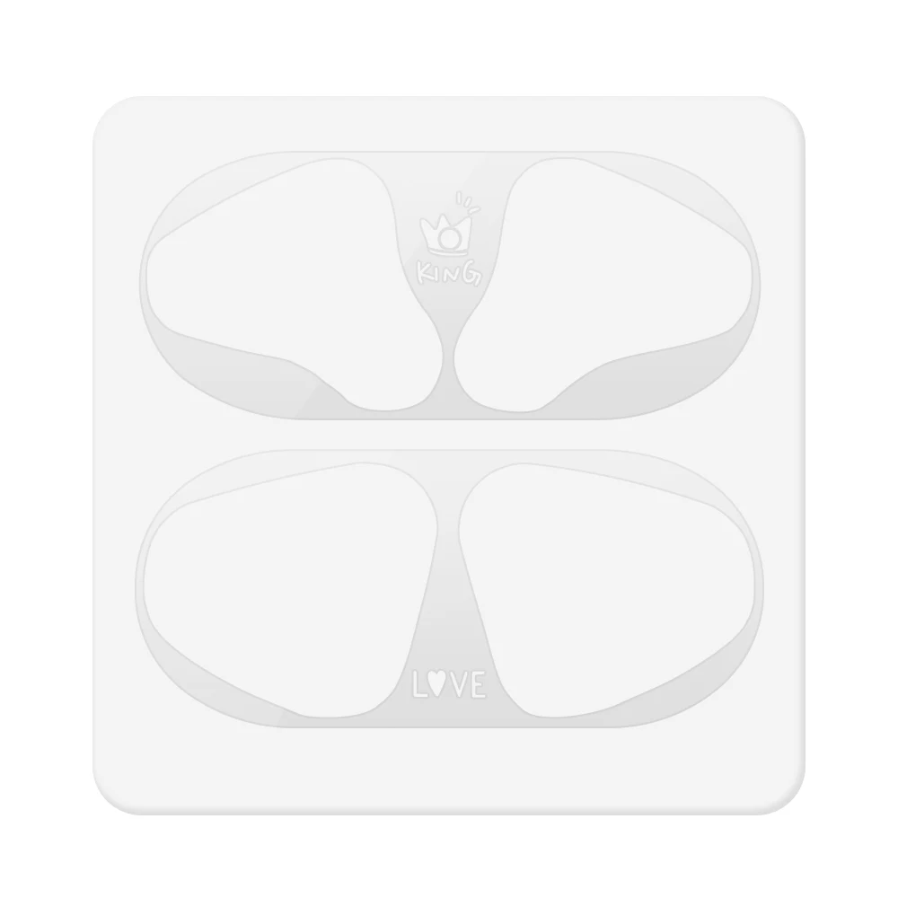 B1Silver Металлическая защита от пыли для Apple AirPods Funda, чехол, аксессуары, защитная наклейка, защита кожи для AirPods 1 2, наклейка с милым рисунком - Цвет: B1Silver