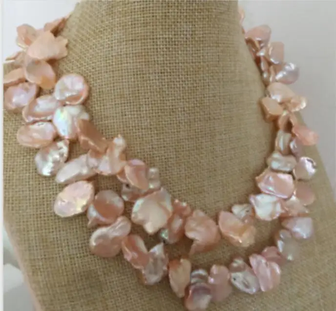 Очаровательное розовое жемчужное ожерелье 12-13 мм 36 дюймов | Украшения и