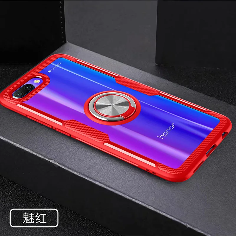 Чехол с кольцом на палец для Huawei Honor 10 7X Play, ТПУ бампер, автомобильный Магнитный акриловый чехол, жесткий чехол из поликарбоната для Honor 7X10, чехол