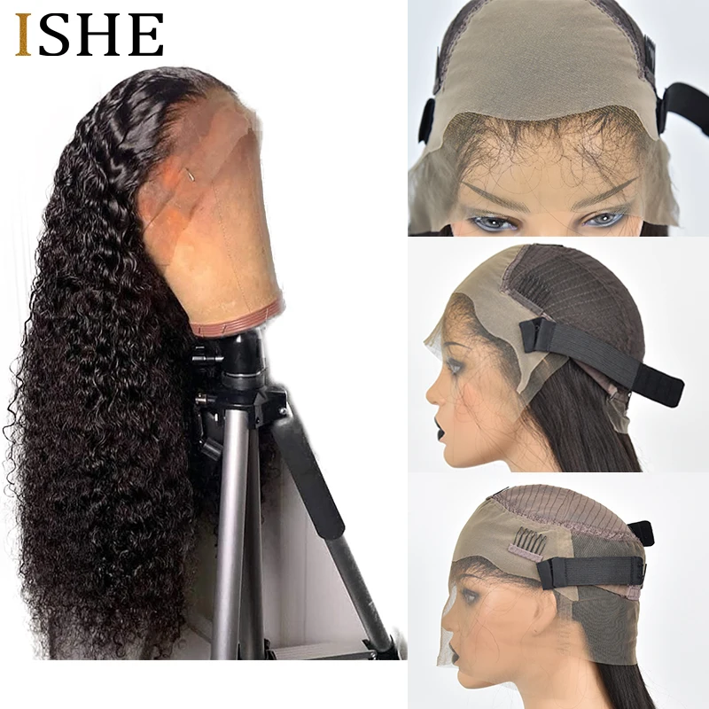 

Fake Scalp Wig Invisible 360 Lace Wigs Deep Curly Deep Part 13x4 Lace Front Wig Preplucked Lace Wig Humain Hair Remy Hair 150%