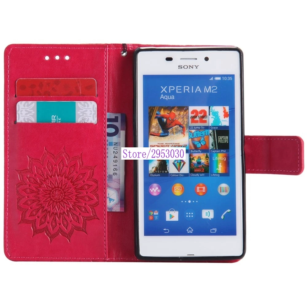 Чехол для Sony Xperia M2aqua D 2302 2303 кожаный чехол-бумажник с откидной крышкой M2 M 2 Aqua LTE D2302