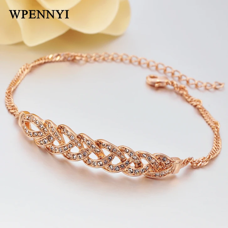 Розовый золотой цвет Крошечный Цирконий полностью Выгравированный ручной набор