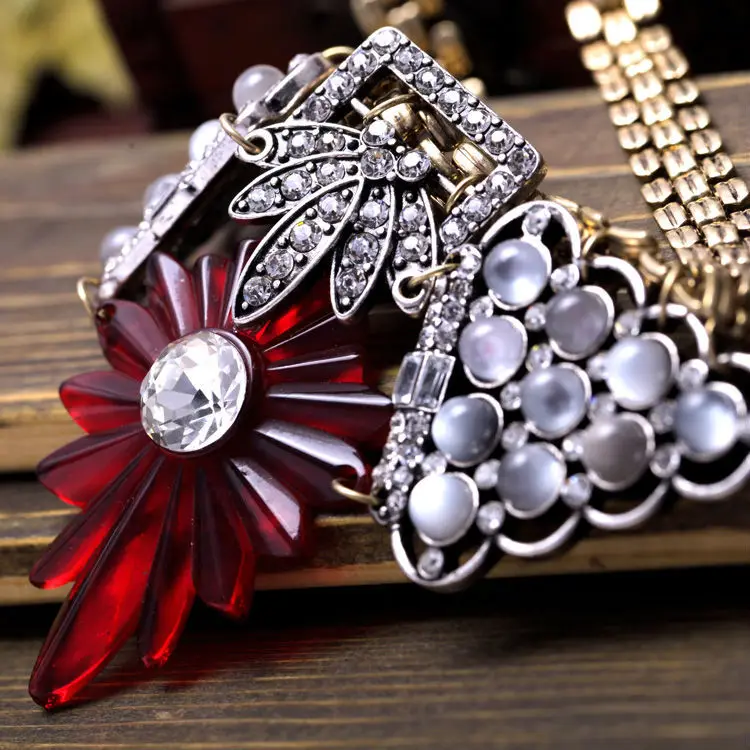 Оптовая цена ожерелье цветок для женщин золотой цвет длинная цепочка модные