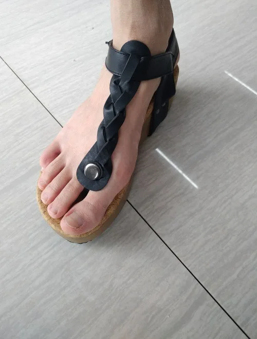 SLHJC клинья Сандалии на каблуке плюс Размеры Кожаные туфли лодочки Летние