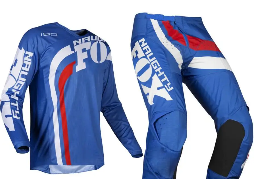 NAUGHTY Fox MX 180 Cota Джерси и брюки комбо для мотокросса, гоночная одежда для внедорожников, набор для взрослых, черный