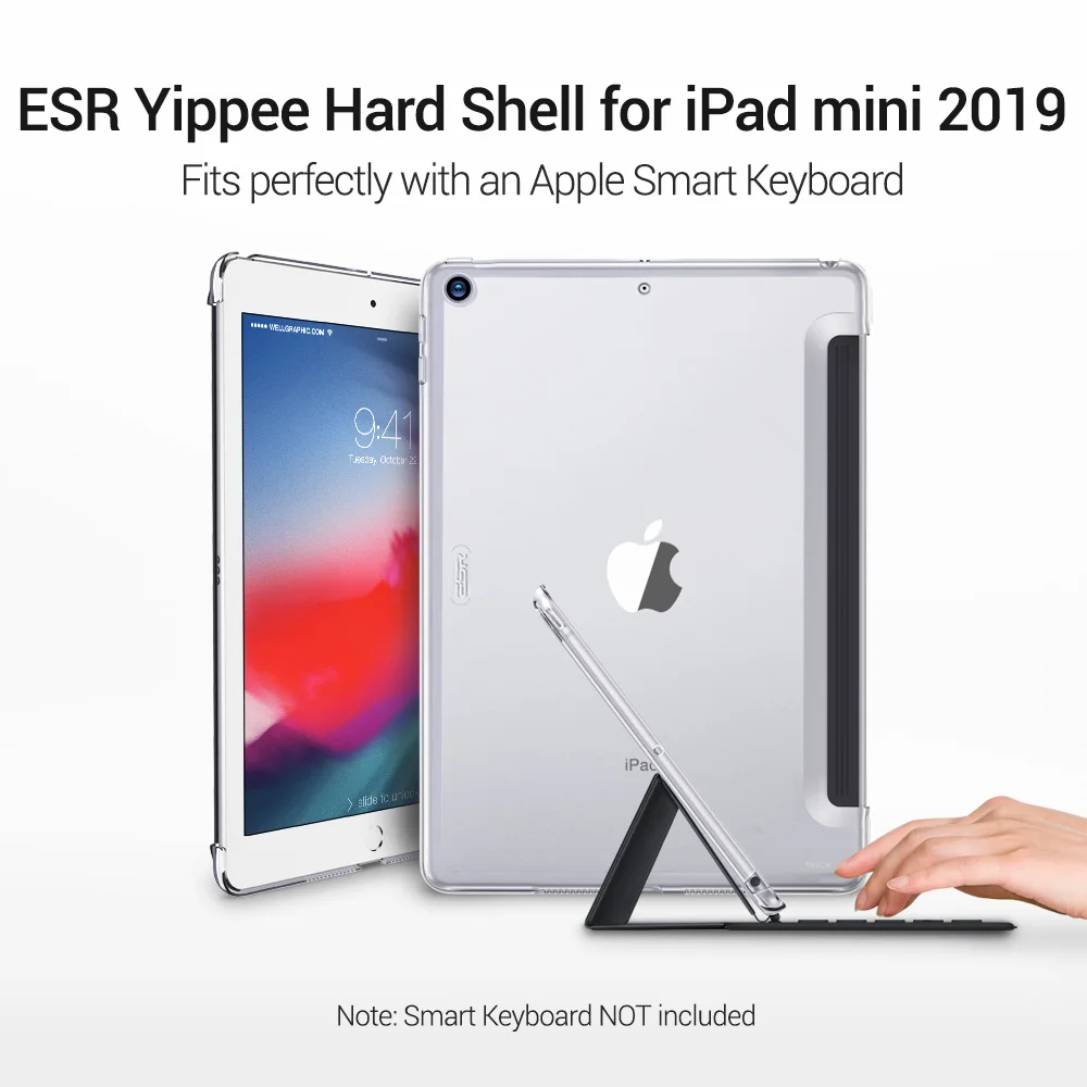 Чехол ESR для iPad Mini 5, прозрачный жесткий чехол, идеально сочетается с Умной клавиатурой, умный чехол, тонкий чехол для iPad mini 5