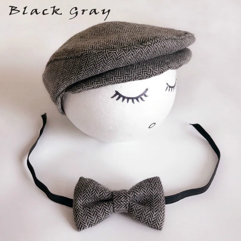 Pudcoco 2018 Newborn Baby Peaked Beanie Cap Hat + Bow Tie Photo Photography Prop Outfit Set Hats Caps with Neck | Мать и ребенок