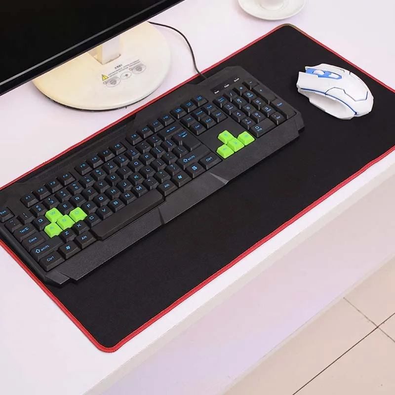 Solide игровой коврик для мыши больших размеров черный Блокировка края ноутбука ПК