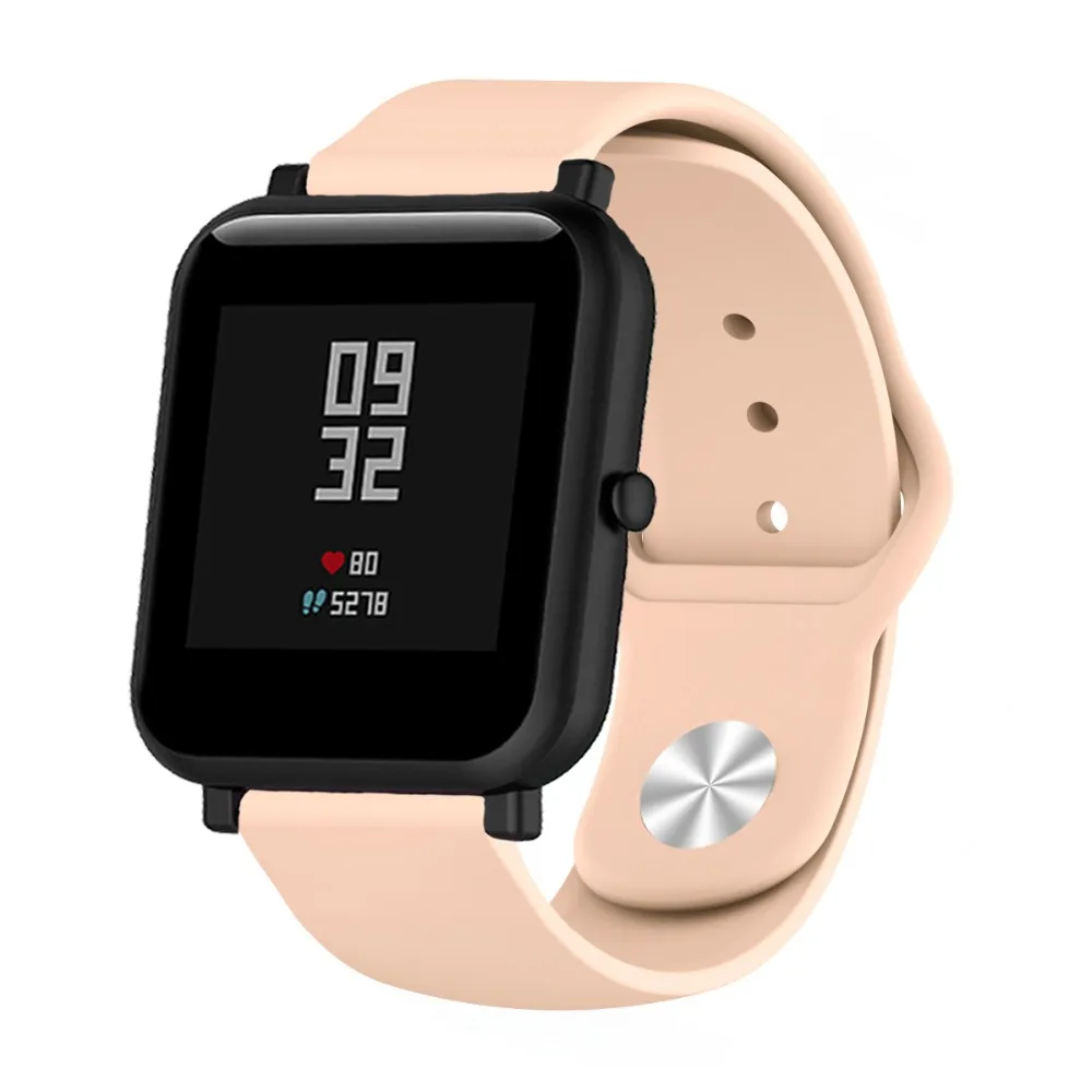 Универсальный силиконовый ремешок для часов для Xiaomi Huami Amazfit Bip BIT PACE Lite, Молодежный сменный спортивный браслет 20 мм, ремешок на запястье