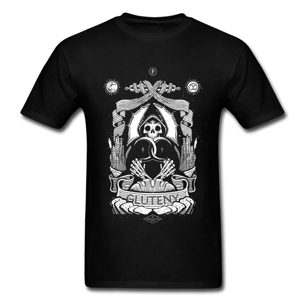 Предсказание Gluteny Skull Bleath черная футболка для мужчин 2018 Новое поступление мужская
