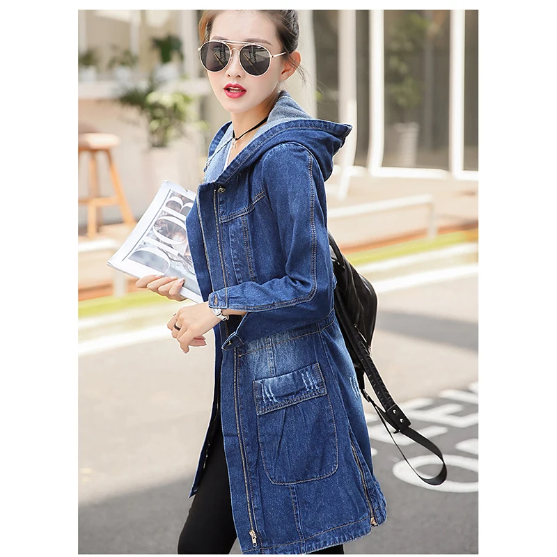 Синяя джинсовая куртка Женская ветровка 2018 Новая Осенняя Модная студенческая