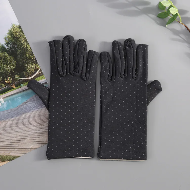 dark grey 22 см, сексуальные женские перчатки в горошек, короткие перчатки для невесты, свадебные перчатки, Вечерние перчатки - Цвет: dark grey