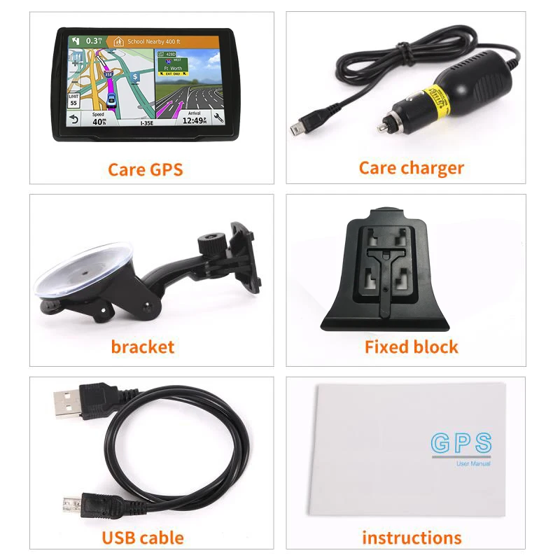 5 дюймовый GPS навигатор с высоким разрешением FM Bluetooth 2019 БМ + 8G Navitel новейшая